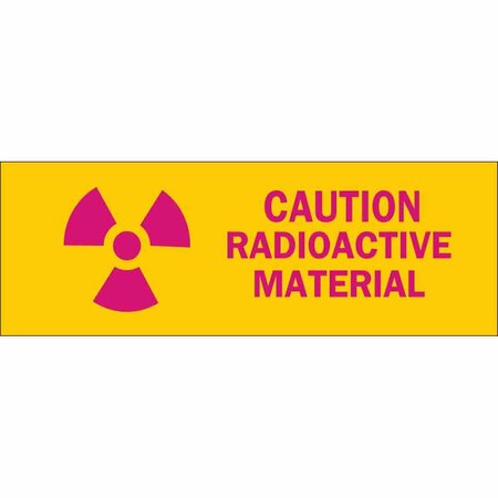 BRADY Caution Radiation Sign, 3 1/2 in H, 10 in W, Polyester, Rectangle, 88750 88750